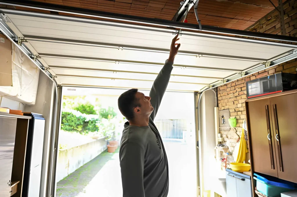 Professional inspecting garage door opener for efficient Garage Door Opener Repair
