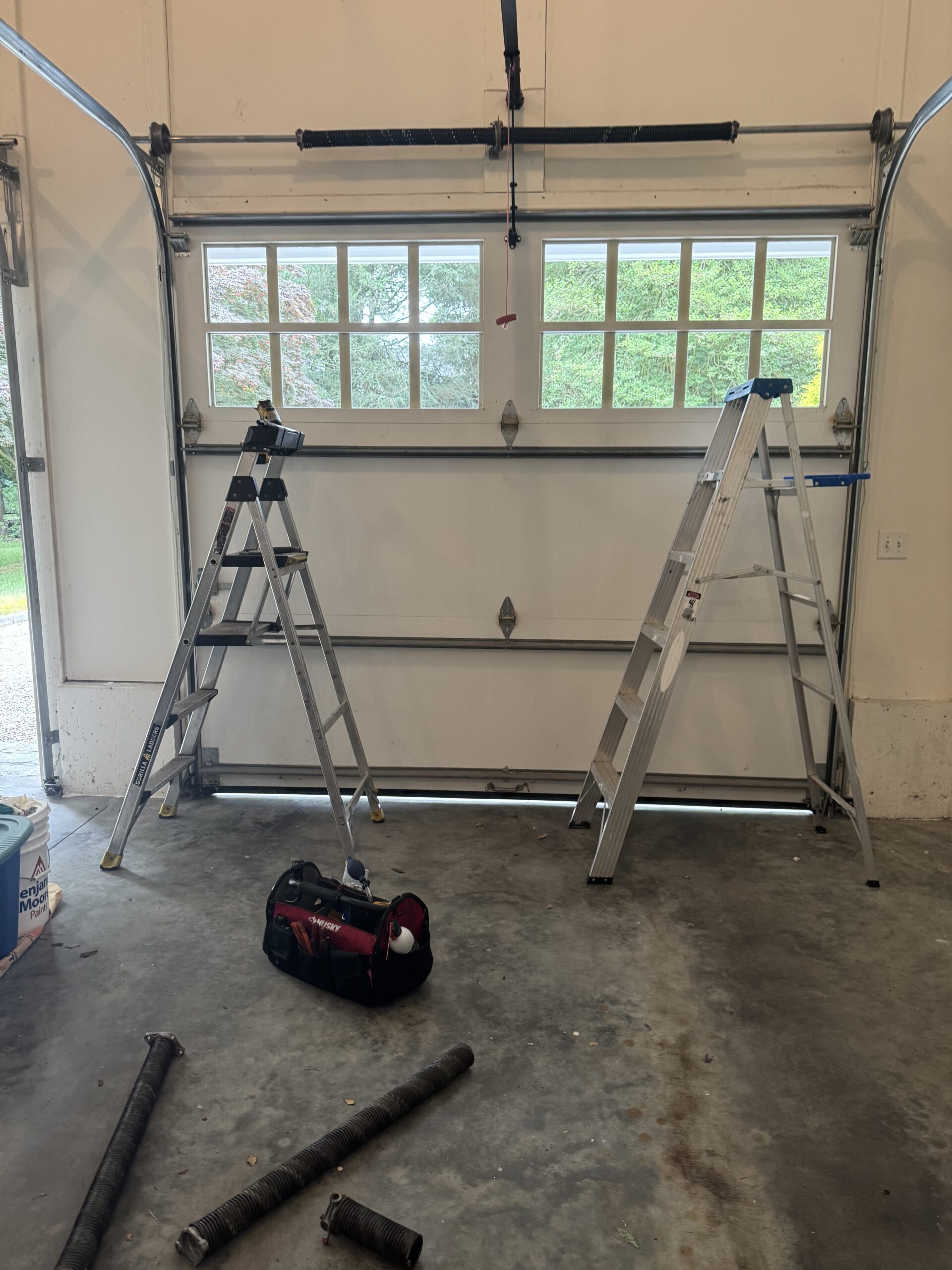 Garage door torsion spring installation in Bloomfield CT