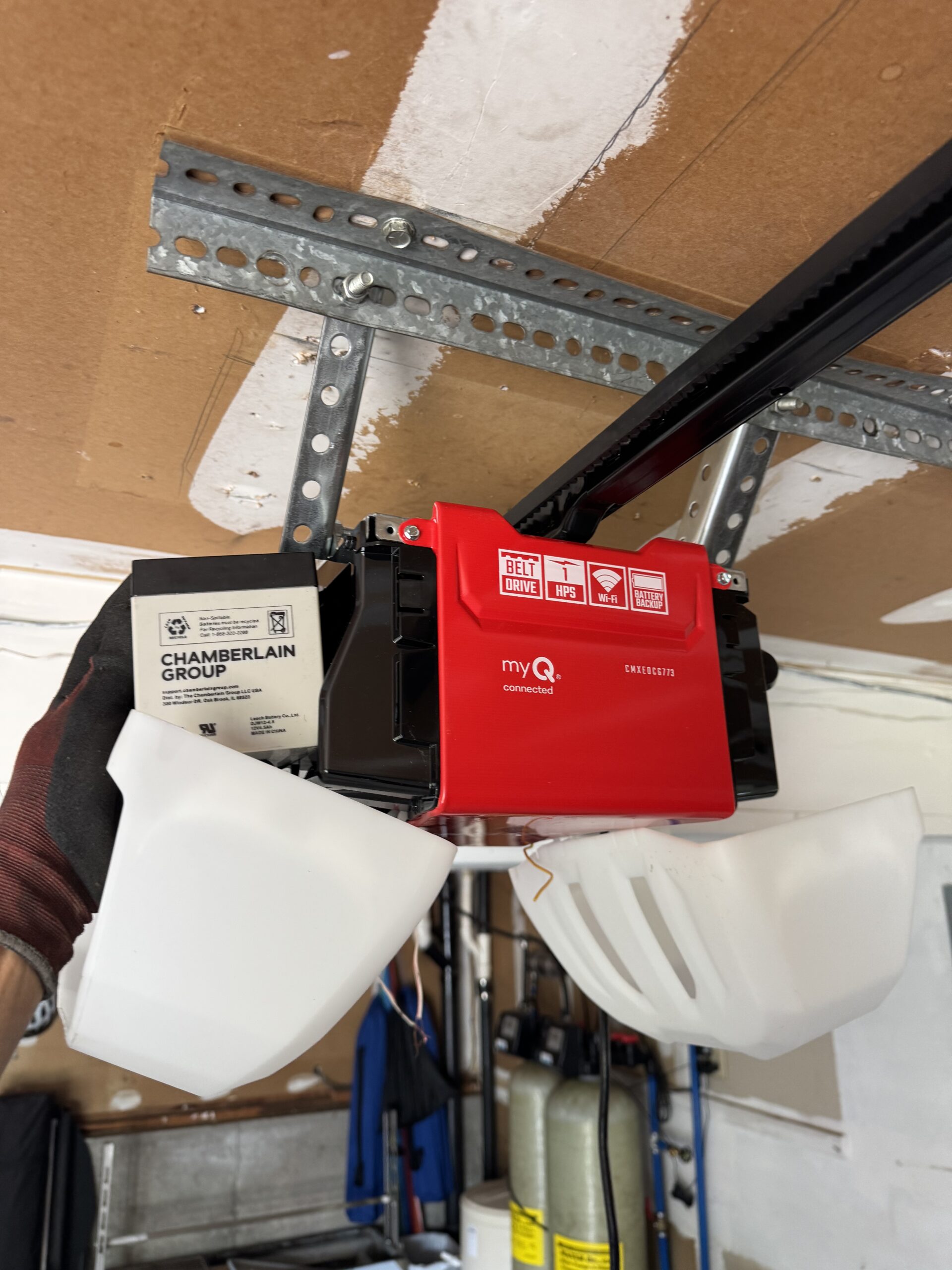 Craftsman 1 HP garage door opener with battery backup installation in Suffield CT